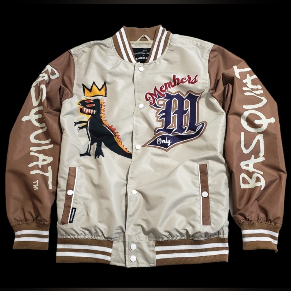 Jean Michel Basquiat X Members Only Mens Large Varsity Bomber Jacket